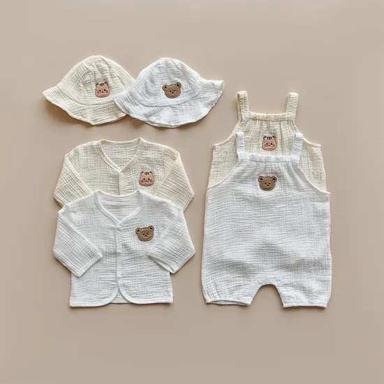 네이버 돗투돗프렌즈)모자,가디건,슈트 돗베베거즈3종세트 29,900원