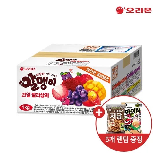 롯데온)오리온 알맹이 과일 젤리 상자 (1,008g/ 4종 총28개입) + 증정 카카오/토스11,920원