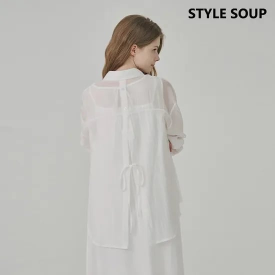 롯데온) 숲 시스루 백 스트랩 셔츠 25,050원