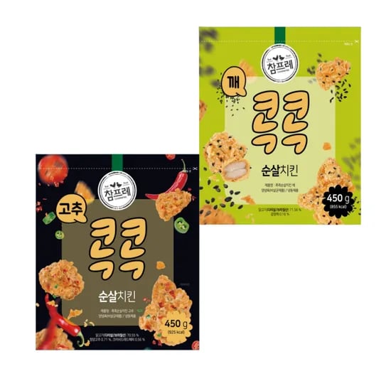 네이버) 참프레 깨/고추콕콕 순살치킨 450g 혼합구성 각 1팩 총2팩 7,920원