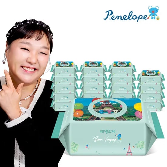 네이버) 페넬로페 아기물티슈 본보야지 에펠 70매x20팩 26060원