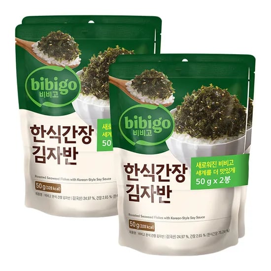 cj더마켓)비비고 한식간장김자반 50g*2ea2세트총8개14256원무배쿠폰있어야가능
