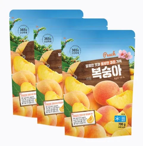 네이버호재준) 복숭아 조림 만들어먹기 좋은 냉동복숭아 700g 3팩 6900원무배 핫딜