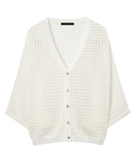 포스티) V넥 네트 가오리핏 니트 가디건 14,940원 무배