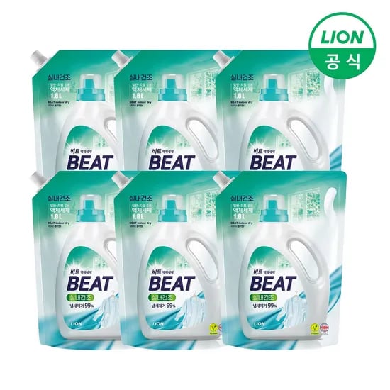 비트 실내건조 액체세제 일반드럼 1.8L 6개 19,542원