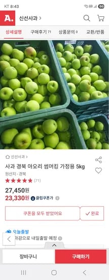 가정용 아오리 사과 5kg