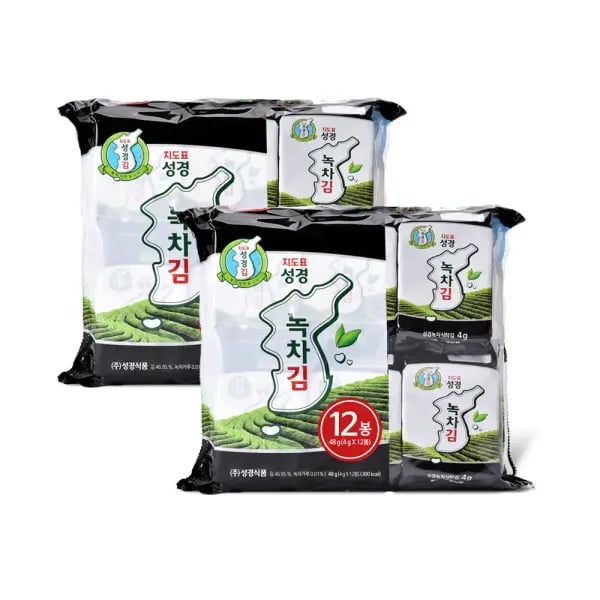 지도표 성경김 녹차 식탁김 4g 48봉