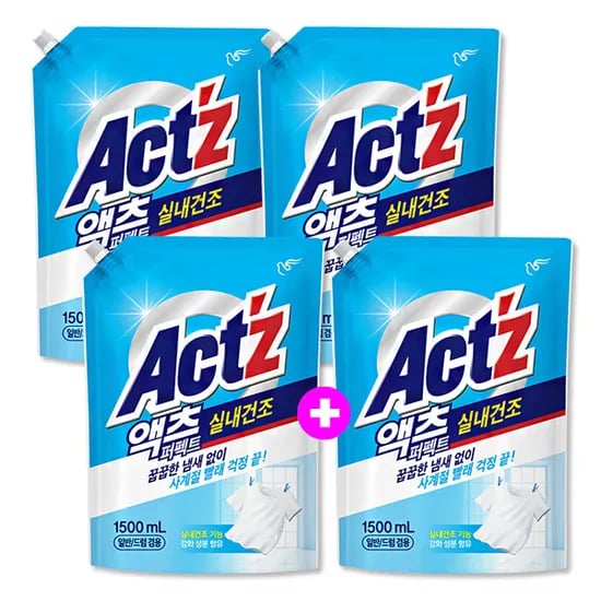 액츠 퍼펙트 실내건조 세탁세제 1.5L x 4개