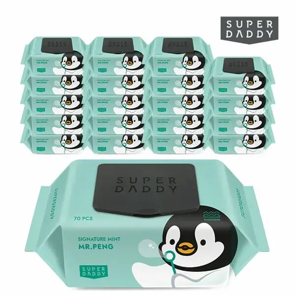 슈퍼대디 민트 아기물티슈 70GSM 70매 20입