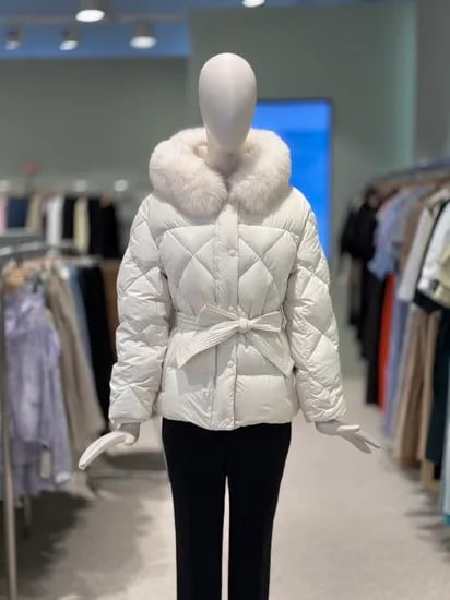 폭스퍼 다이아 퀼팅 다운 점퍼