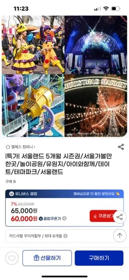 서울랜드 5개월 시즌이용권
