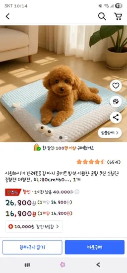 강아지 쿨매트 방석 시원한 쿨링 쿠션 XL