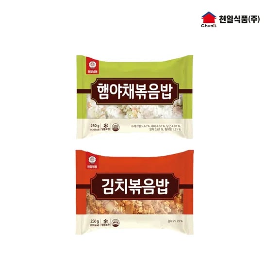 롯데 천일 볶음밥 10봉 햄야채5 김치5