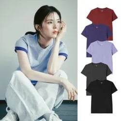 지오다노 여자 베이직 반팔 티셔츠