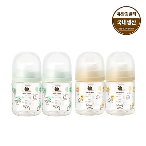 그린핑거 베베그로우 퓨어베이비 PA 곰/강아지 트윈팩 160ml 2개