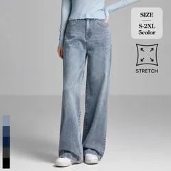 포레스트핏 밴딩 와이드 데님 팬츠 27