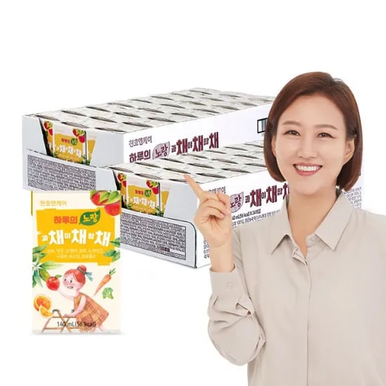천호엔케어 하루의 노랑 과채주스 140ml 24팩 2박스