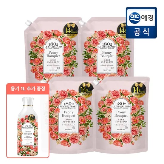 르샤트라 고농축 섬유유연제 2.1L 4개 + 용기1L 증정