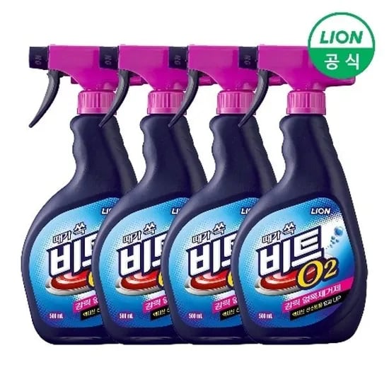 라이온 비트 O2 강력얼룩제거제 스프레이 500ml X 4개