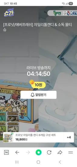 에버프레쉬 블루 냄새없는 살균 소독 물티슈 20매x10팩