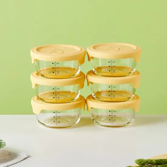 내열유리 실리콘 스팀홀 이유식용기 220ML 6개 세트
