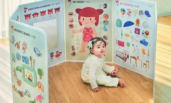 하뚱세이하우스 아기병풍 6단 세계지도 2종