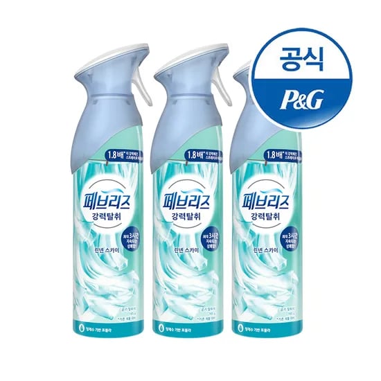페브리즈 공기탈취제 에어 165g 3개
