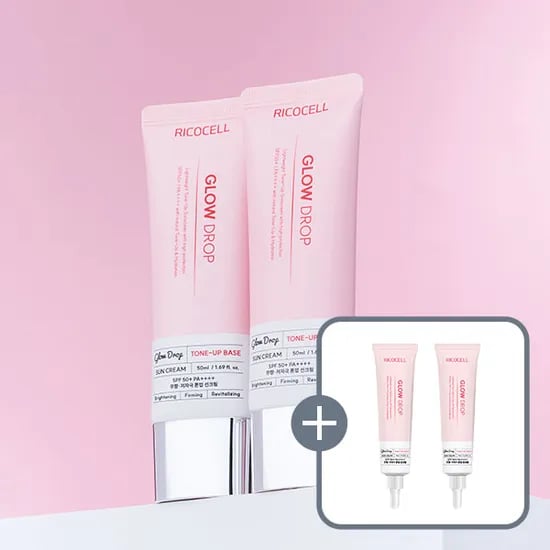 리코셀 글로우드롭 톤업 베이스 선크림 50ml 2개