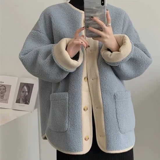 여성용 양털 후리스 점퍼 1+1