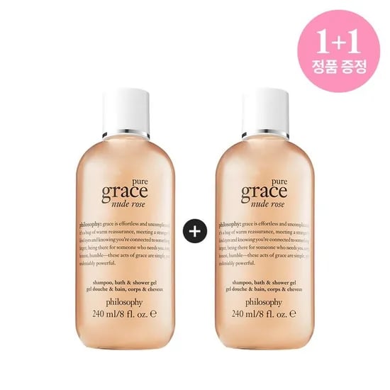 필로소피 퓨어 그레이스 누드 로즈 배쓰 & 샤워젤 1+1 240ml