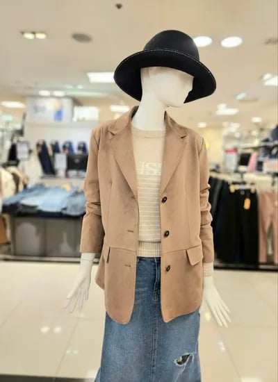 올리브데올리브 플랩포켓 스웨이드 자켓