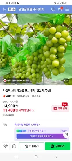 샤인머스켓 2kg