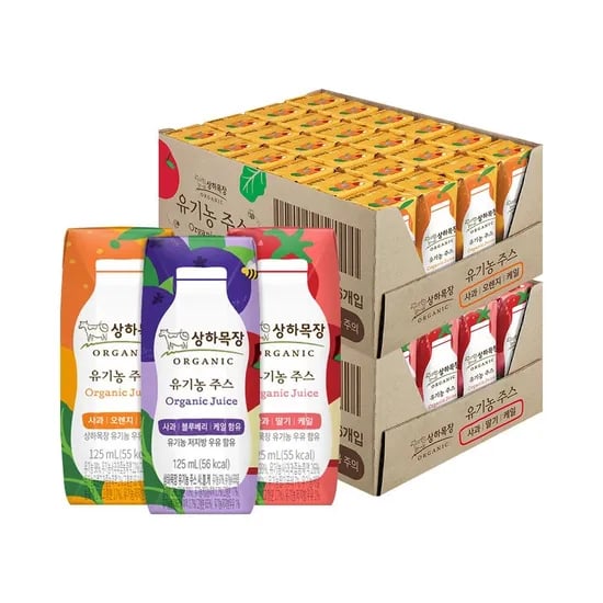 상하 유기농주스 3종 125ml 48팩