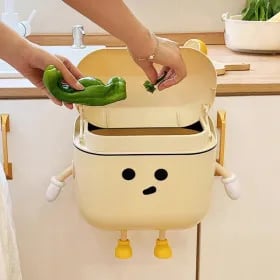 부착형 벽걸이 슬라이딩 귀요미 쓰레기통