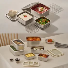 스텐 밀폐용기 전자레인지 가능 6개 세트