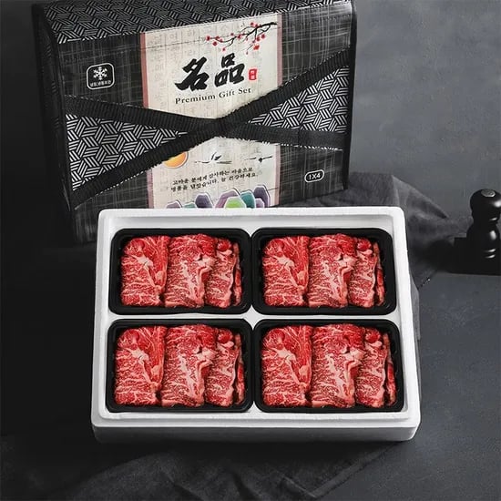 국내산 소고기 꽃등심 1등급 선물세트 1.2kg (300g x 4팩)