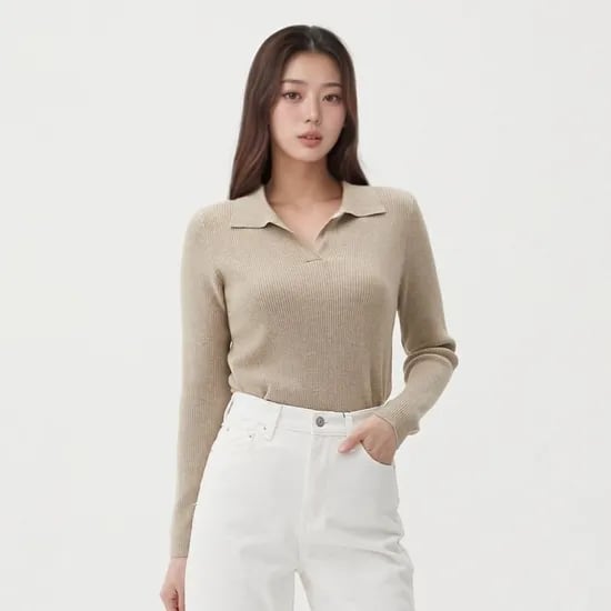 카라 브이넥 니트 AR1KHS40