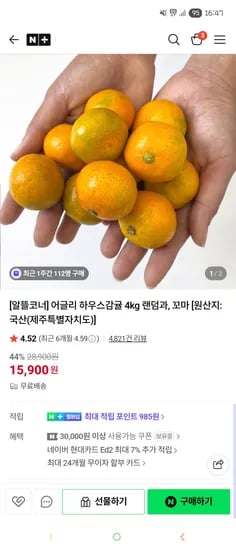 어글리 하우스 감귤 4kg 랜덤과 꼬마 15900원