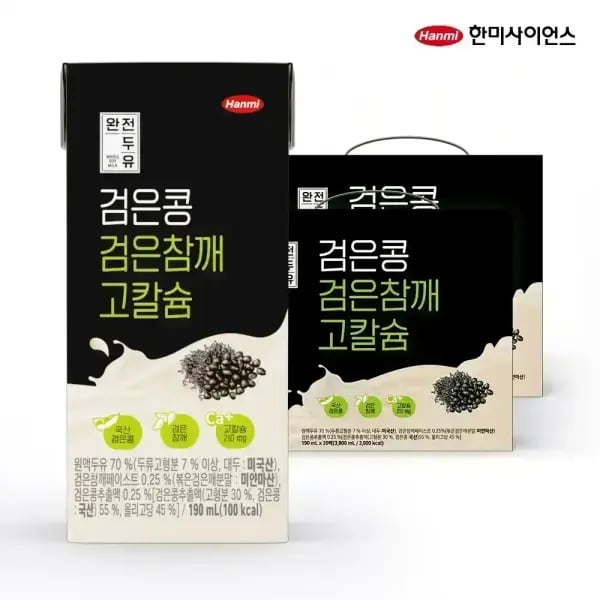 한미 검은콩 검은참깨 고칼슘두유 190ml 40개