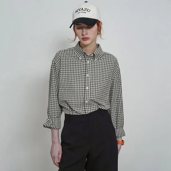 루즈핏 클래식 체크 셔츠