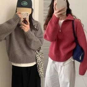 아노락 집업 니트 1+1