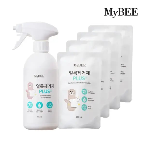 마이비 얼룩제거제 플러스 용기 485ml 리필 400ml 4개