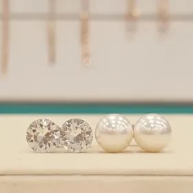 볼라레 다이아 5부 진주 6mm 귀걸이 세트 GT001 1+1