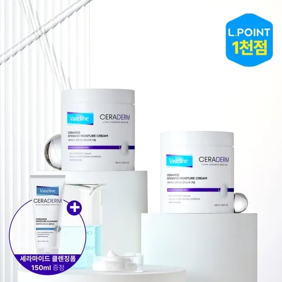 바세린 세라덤 세라마이드 인텐시브 모이스처 바디크림 450ml 1+1