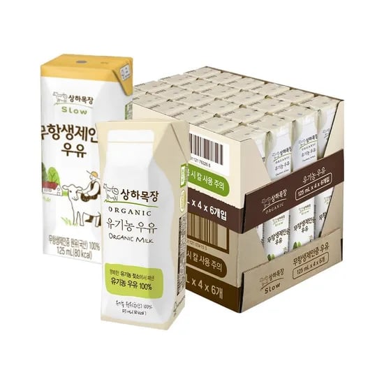 상하목장 유기농우유 24팩 무항생우유 24팩 총48팩