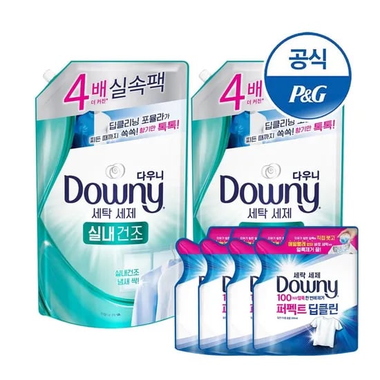 다우니 프리미엄 탈취실내건조세제 1.8L 2개 200ml 4개