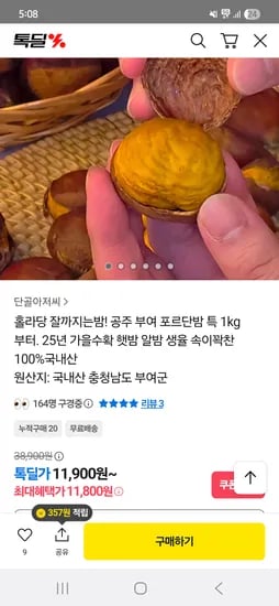 공주부여 홀랑밤 특 1kg