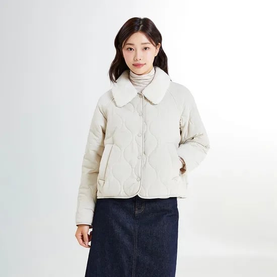 스파오 탈착 칼라 경량 퀼팅 재킷
