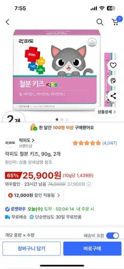 락피더 철분제 90g 2개