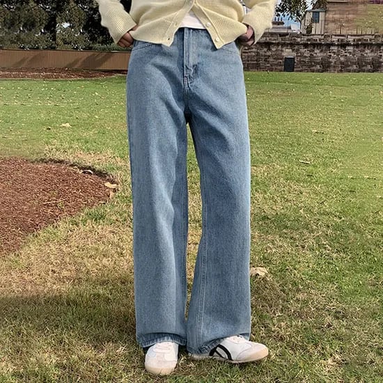 와이드데님 겨울청바지 기모바지